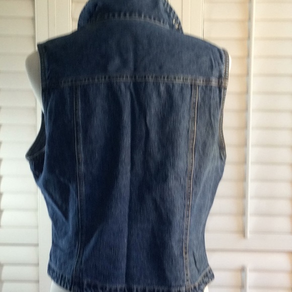 Y2K Vintage Blassport floral Embroidered Jeans Vest - Picture 3 of 4